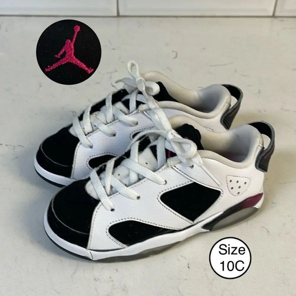Nike Air Jordan 6 Retro VI Low GT TD Size 10C White Fuchsia Black 768885-107